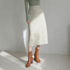 Textured Long A-line Skirt
