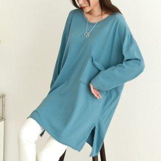 Patch-pocket Longline T-shirt