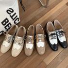 Color Block Lace-up Brogue Shoes