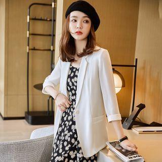 3/4-sleeve Blazer / Spaghetti Strap Midi A-line Dress / Set (various Designs)