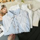 Loose-fit Shirt With Lace Shawl