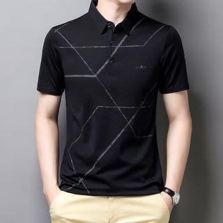Short-sleeve Collar Print T-shirt