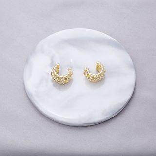 Alloy Open Hoop Earring 1 Pair - E1072-14 - Gold - One Size