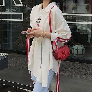 Contrast-trim Buttoned Jacket White - One Size