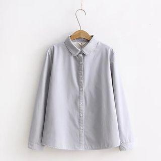 Plain Lace Trim Shirt