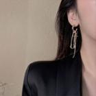 Rhinestone Fringed Earring 1 Pair - Earring - Gold - One Size