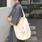 Goose Print Canvas Tote Bag Off-white - One Size