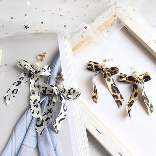 Leopard Print Bow Dangle Earring