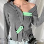 Button-accent Cardigan