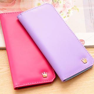 Crown Accent Long Wallet