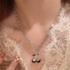 Cherry Chain Necklace 1 Pc - Necklace - Silver - One Size