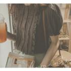 Puff-sleeve Frill-trim Fringed Blouse