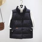 Embroidered Buttoned Padded Vest