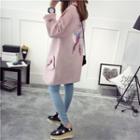 Embroidered Long Knit Coat