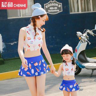 Family Matching Set: Print Swim Top + Swim Skirt