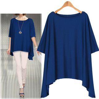 3/4-sleeve Frilled T-shirt