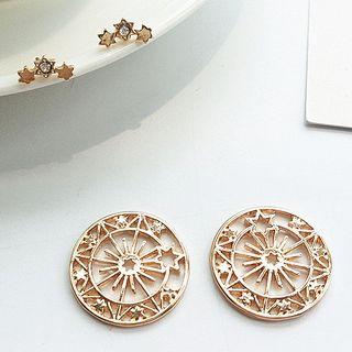 Star & Cutout Disc Through & Through Earring