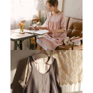 Round-collar Pocket-trim Dress