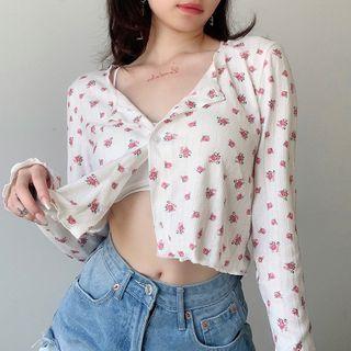 Floral Crop Cardigan