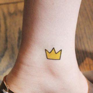 Crown Print Waterproof Temporary Tattoo One Piece - One Size