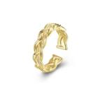Elegant And Fashion Plated Gold Braided Adjustable Split Ring Golden - One Size