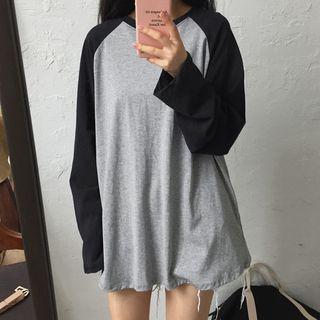 Raglan Long-sleeve T-shirt Gray - One Size