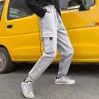 Lettering Strap Harem Cargo Pants