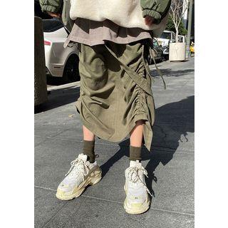 Belted Drawcord Maxi Cargo Skirt