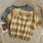 Striped Slim-fit Light Knit Top