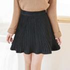 Pleated Faux Suede Skirt