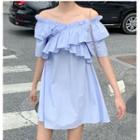 Off-shoulder Ruffle A-line Mini Dress As Shown In Figure - One Size