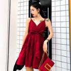 Bow Waist Strappy A-line Dress