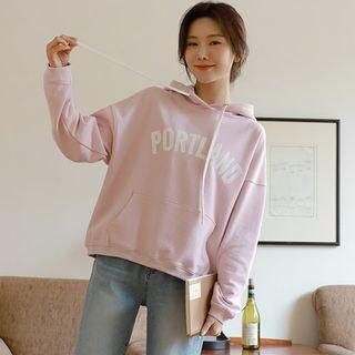 Pastel Letter Kangaroo-pocket Hoodie