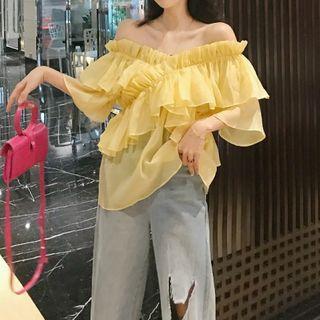 Ruffle Trim Layered Tube Top