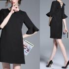 Elbow-sleeve Minidress