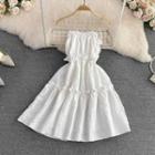 Frill Embossed Tiered Dress