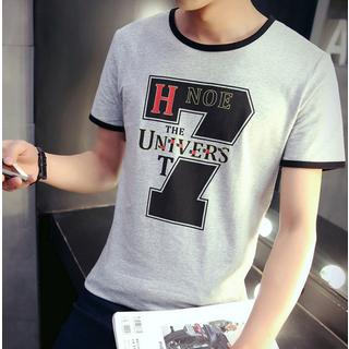 Piped Number Short-sleeve T-shirt