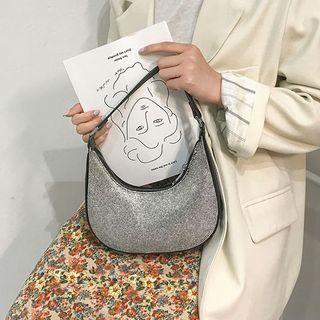 Rhinestone Faux Leather Shoulder Bag