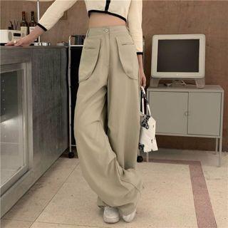 Details High-waist Wide-leg Pants