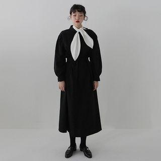 Plain Shirt / Long-sleeve Midi Dress