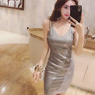 Spaghetti Strap V-neck Mini Dress