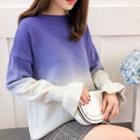 Bell-sleeve Ombr  Sweater