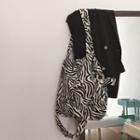 Zebra Print Corduroy Crossbody Bag Zebra - Black & White - One Size