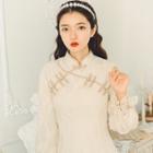 Puff-sleeve Lace Qipao Dress