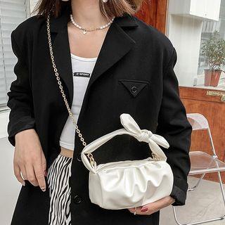 Chain Shirred Top Handle Crossbody Bag