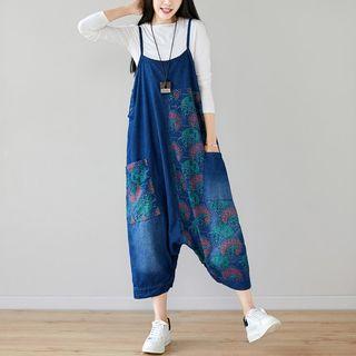 Printed Jumper Jeans Dark Blue - One Size