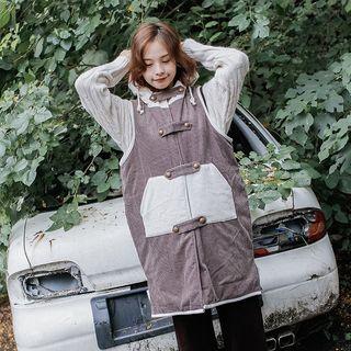 Corduroy Hooded Sleeveless Jacket