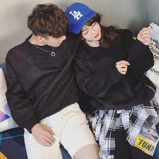 Couple Matching Faux-suede Pullover