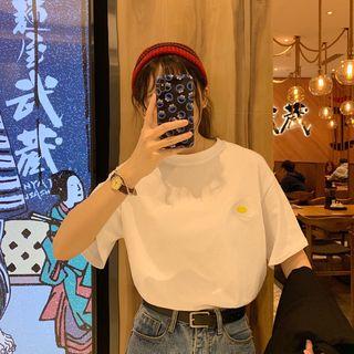 Short-sleeve Sunny Egg Embroidered T-shirt