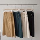 High-waist Lace-up A-line Skirt